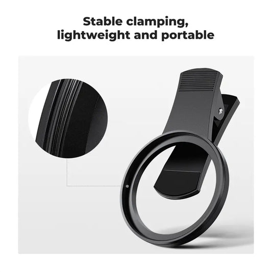 52mm Clip-on CPL Cellphone Lens Filter Kit, Circular Polarizer Photographic Kit with AGC Glass, Mobile Phone Clip-on Lens Accessory Compatible with iPhone and Smartphones