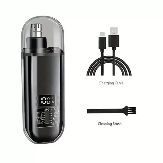 IPX7 Waterproof Cordless Quiet Trimmer for Men, Lightweight Nose & Ear Hair Trimmer with LED Display, USB Rechargeable Portable Grooming Tool, Cleaning Brush, USB Cable, Gift Box - Cool Mens Unique Gifts, Mens Gifts