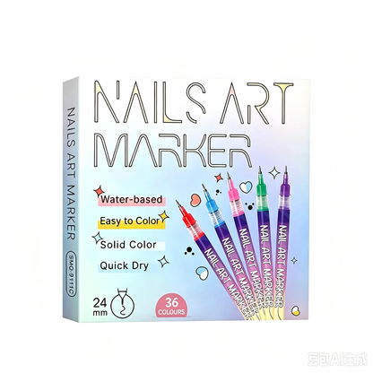 12-Color Acrylic Nail Art Pens Set, 0.5mm Fine Tip Quick Dry Waterproof DIY Kit for French Manicure, Daily Nail Care, Beginners & Teen Girls Gift