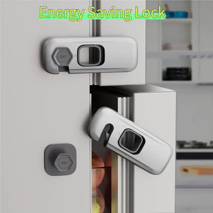 🔒 Adhesive Safety Latches – Tool-Free ABS Locks for Refrigerators, Cabinets & Appliances