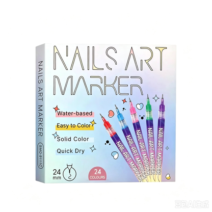 12-Color Acrylic Nail Art Pens Set, 0.5mm Fine Tip Quick Dry Waterproof DIY Kit for French Manicure, Daily Nail Care, Beginners & Teen Girls Gift
