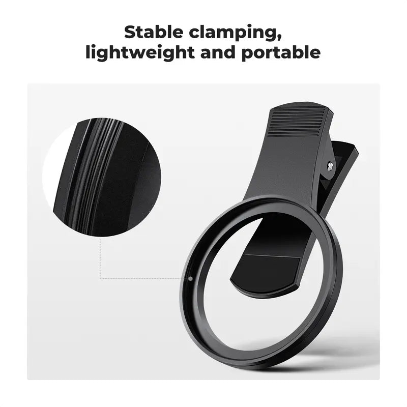 52mm Clip-on CPL Cellphone Lens Filter Kit, Circular Polarizer Photographic Kit with AGC Glass, Mobile Phone Clip-on Lens Accessory Compatible with iPhone and Smartphones