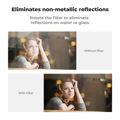 52mm Clip-on CPL Cellphone Lens Filter Kit, Circular Polarizer Photographic Kit with AGC Glass, Mobile Phone Clip-on Lens Accessory Compatible with iPhone and Smartphones