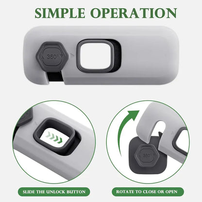 🔒 Adhesive Safety Latches – Tool-Free ABS Locks for Refrigerators, Cabinets & Appliances