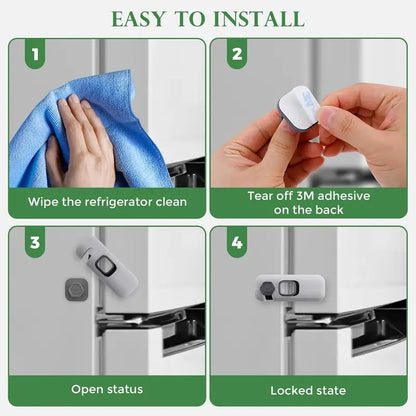🔒 Adhesive Safety Latches – Tool-Free ABS Locks for Refrigerators, Cabinets & Appliances