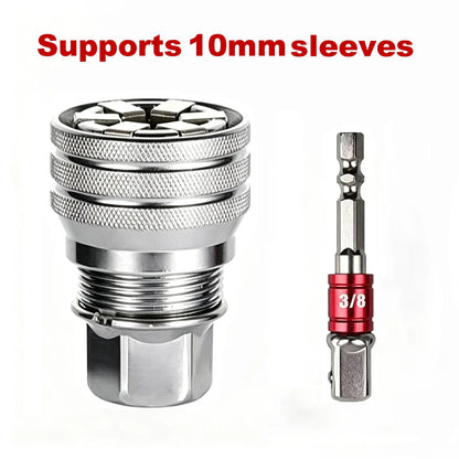 Multifunctional Universal Socket Wrench – A versatile repair tool; an adjustable universal socket compatible with 3/8-inch drive ratchets, torque wrenches, and power drills.