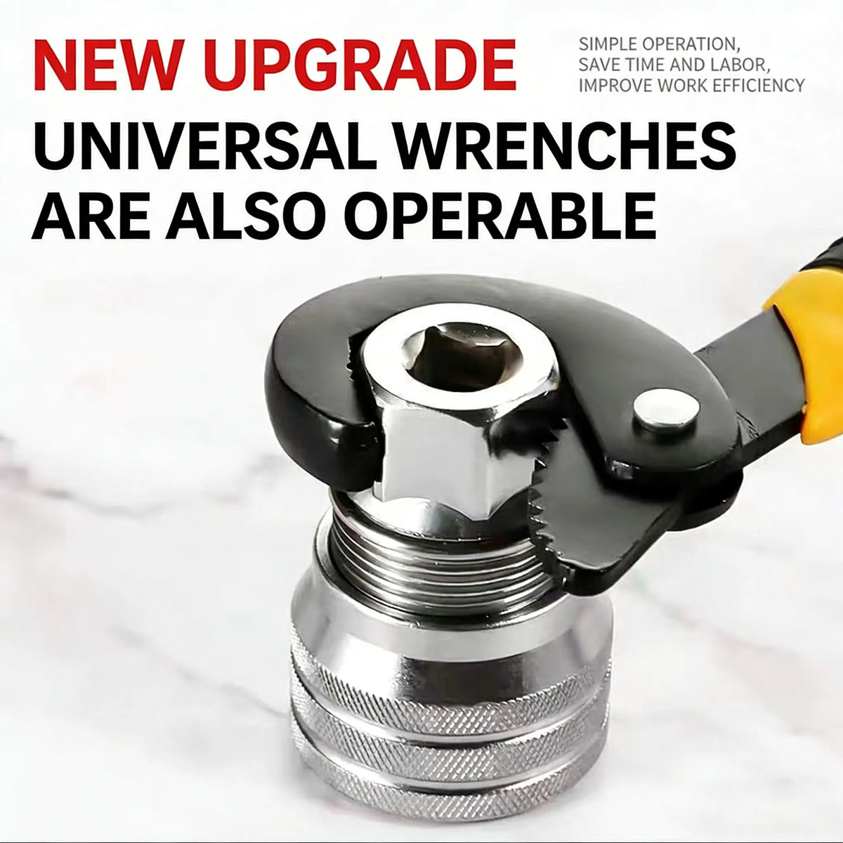Multifunctional Universal Socket Wrench – A versatile repair tool; an adjustable universal socket compatible with 3/8-inch drive ratchets, torque wrenches, and power drills.