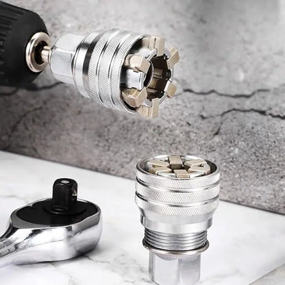 Multifunctional Universal Socket Wrench – A versatile repair tool; an adjustable universal socket compatible with 3/8-inch drive ratchets, torque wrenches, and power drills.