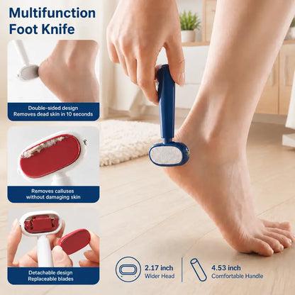 🔥 Dual-Sided Foot Callus Remover - Handheld Manual Foot Care Tool with , Safe Heels Exfoliator for Thick Hard Cracked Skin Corns, Callus Remover For Feet