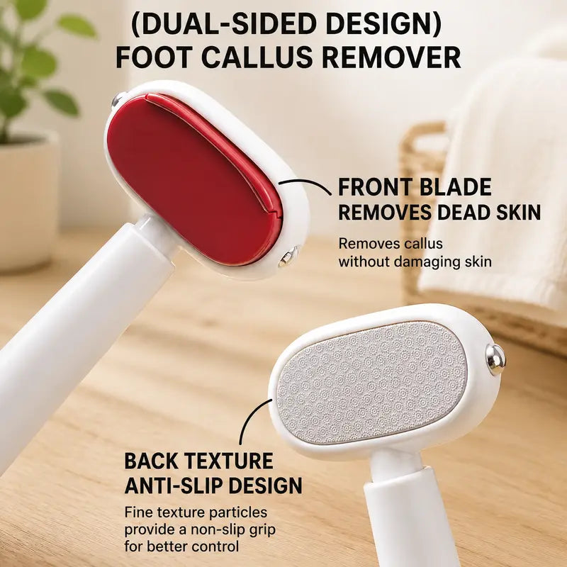 🔥 Dual-Sided Foot Callus Remover - Handheld Manual Foot Care Tool with , Safe Heels Exfoliator for Thick Hard Cracked Skin Corns, Callus Remover For Feet