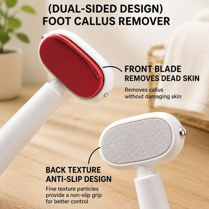 🔥 Dual-Sided Foot Callus Remover - Handheld Manual Foot Care Tool with , Safe Heels Exfoliator for Thick Hard Cracked Skin Corns, Callus Remover For Feet