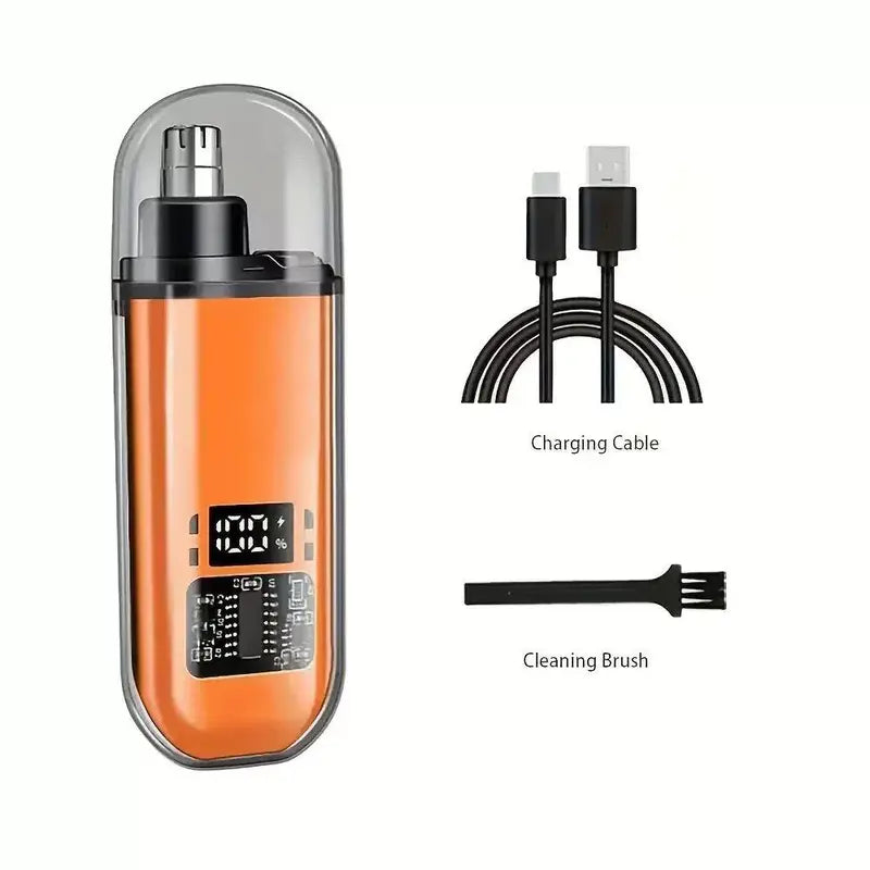 IPX7 Waterproof Cordless Quiet Trimmer for Men, Lightweight Nose & Ear Hair Trimmer with LED Display, USB Rechargeable Portable Grooming Tool, Cleaning Brush, USB Cable, Gift Box - Cool Mens Unique Gifts, Mens Gifts