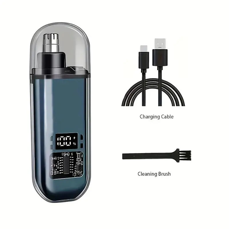IPX7 Waterproof Cordless Quiet Trimmer for Men, Lightweight Nose & Ear Hair Trimmer with LED Display, USB Rechargeable Portable Grooming Tool, Cleaning Brush, USB Cable, Gift Box - Cool Mens Unique Gifts, Mens Gifts