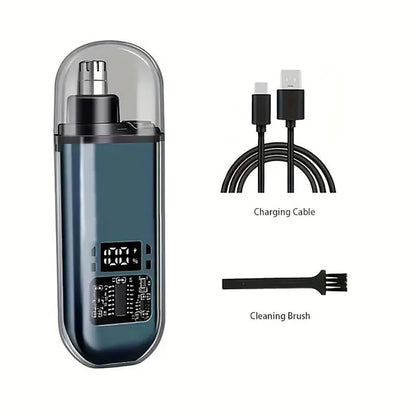 IPX7 Waterproof Cordless Quiet Trimmer for Men, Lightweight Nose & Ear Hair Trimmer with LED Display, USB Rechargeable Portable Grooming Tool, Cleaning Brush, USB Cable, Gift Box - Cool Mens Unique Gifts, Mens Gifts