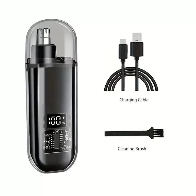 IPX7 Waterproof Cordless Quiet Trimmer for Men, Lightweight Nose & Ear Hair Trimmer with LED Display, USB Rechargeable Portable Grooming Tool, Cleaning Brush, USB Cable, Gift Box - Cool Mens Unique Gifts, Mens Gifts