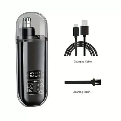 IPX7 Waterproof Cordless Quiet Trimmer for Men, Lightweight Nose & Ear Hair Trimmer with LED Display, USB Rechargeable Portable Grooming Tool, Cleaning Brush, USB Cable, Gift Box - Cool Mens Unique Gifts, Mens Gifts